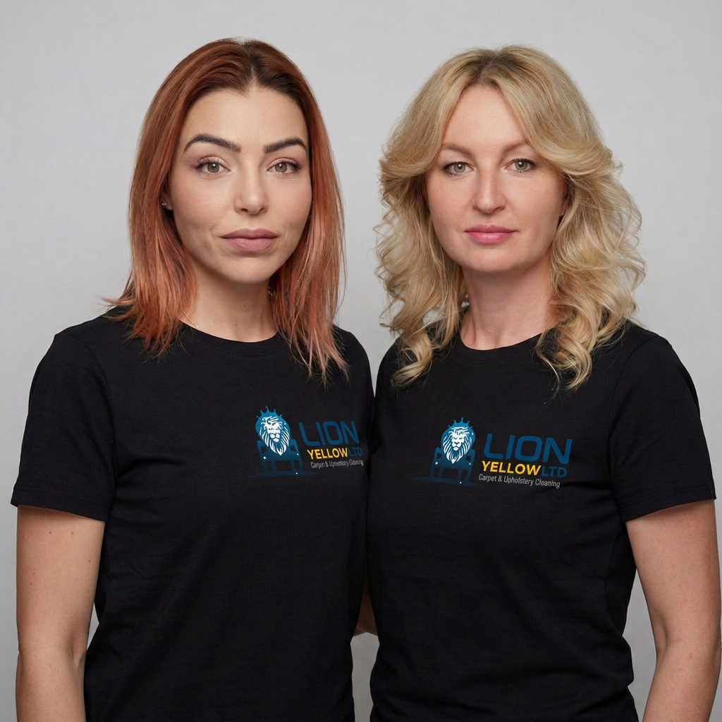 Lion Yellow London female carpet cleaning technicians
