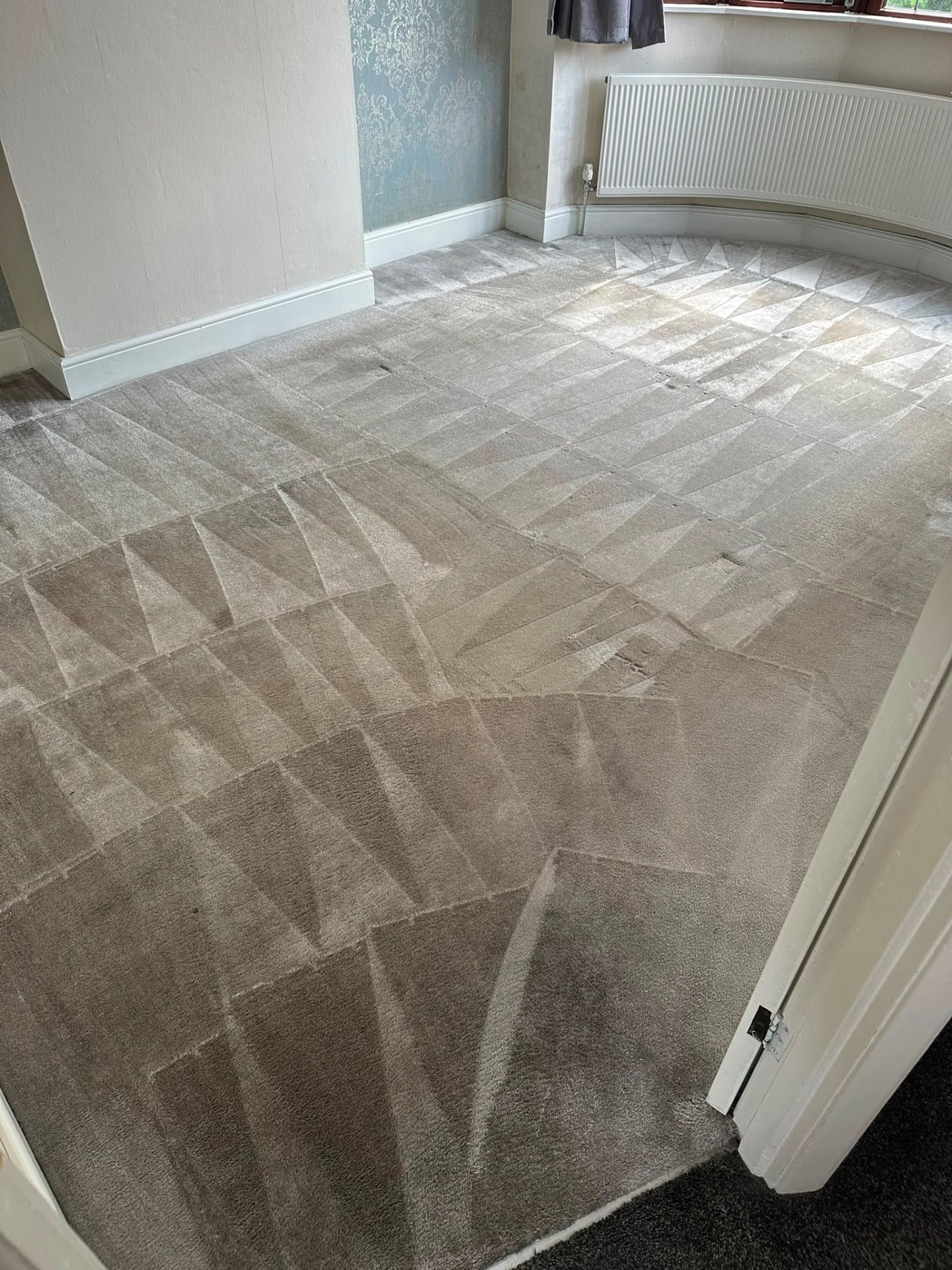 Bedroom carpet restored — after