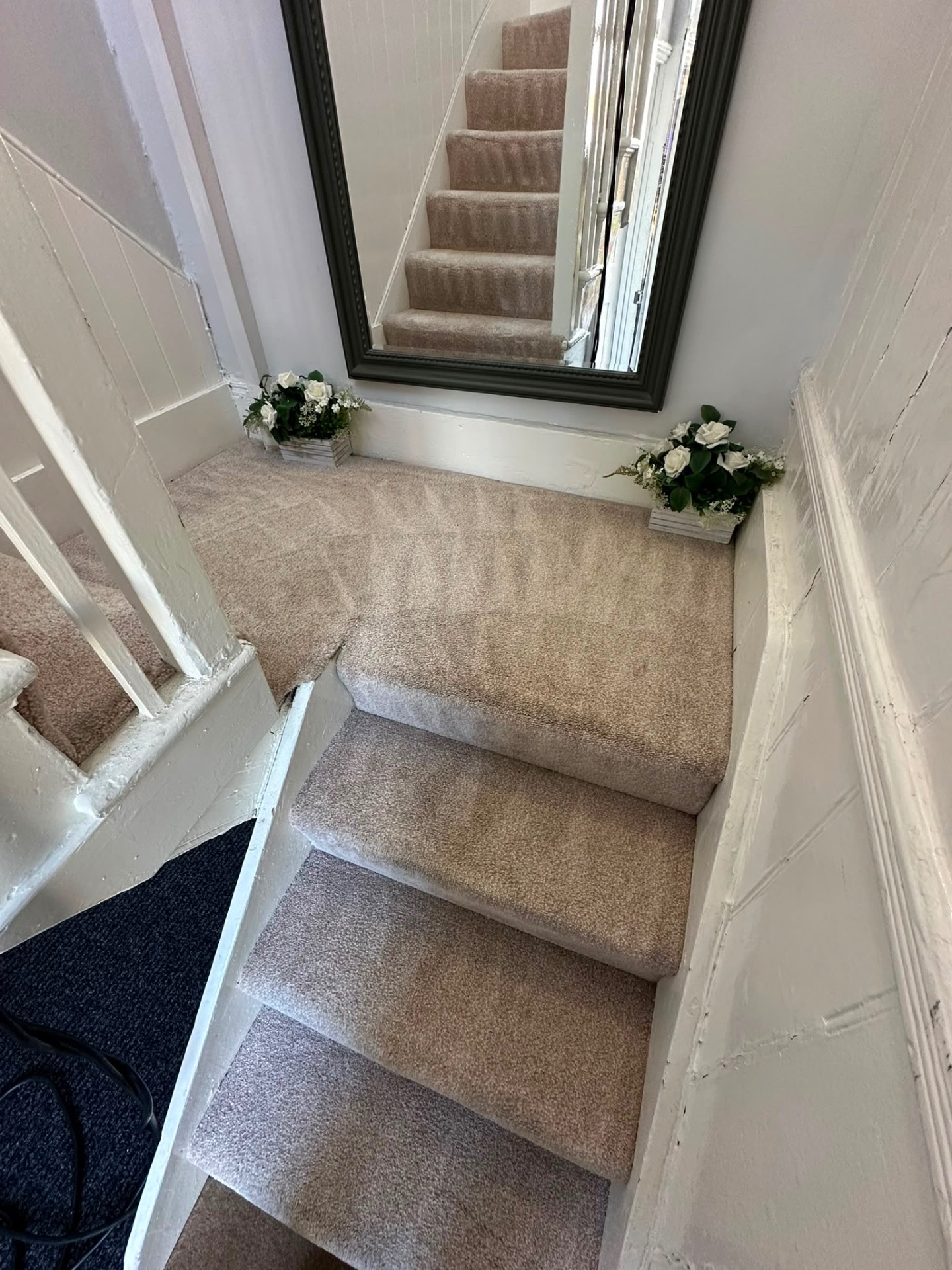 Hallway stairs deep cleaned — after