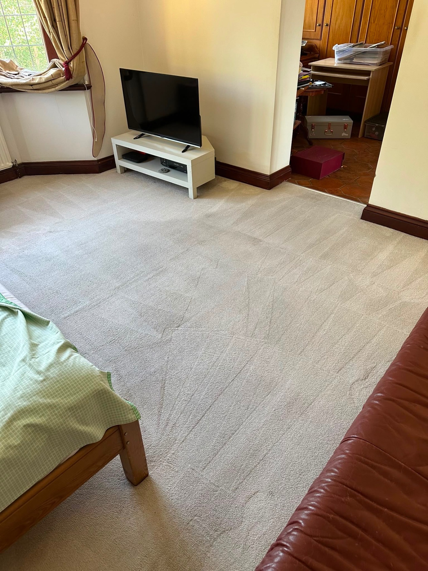 Living room carpet refreshed — after